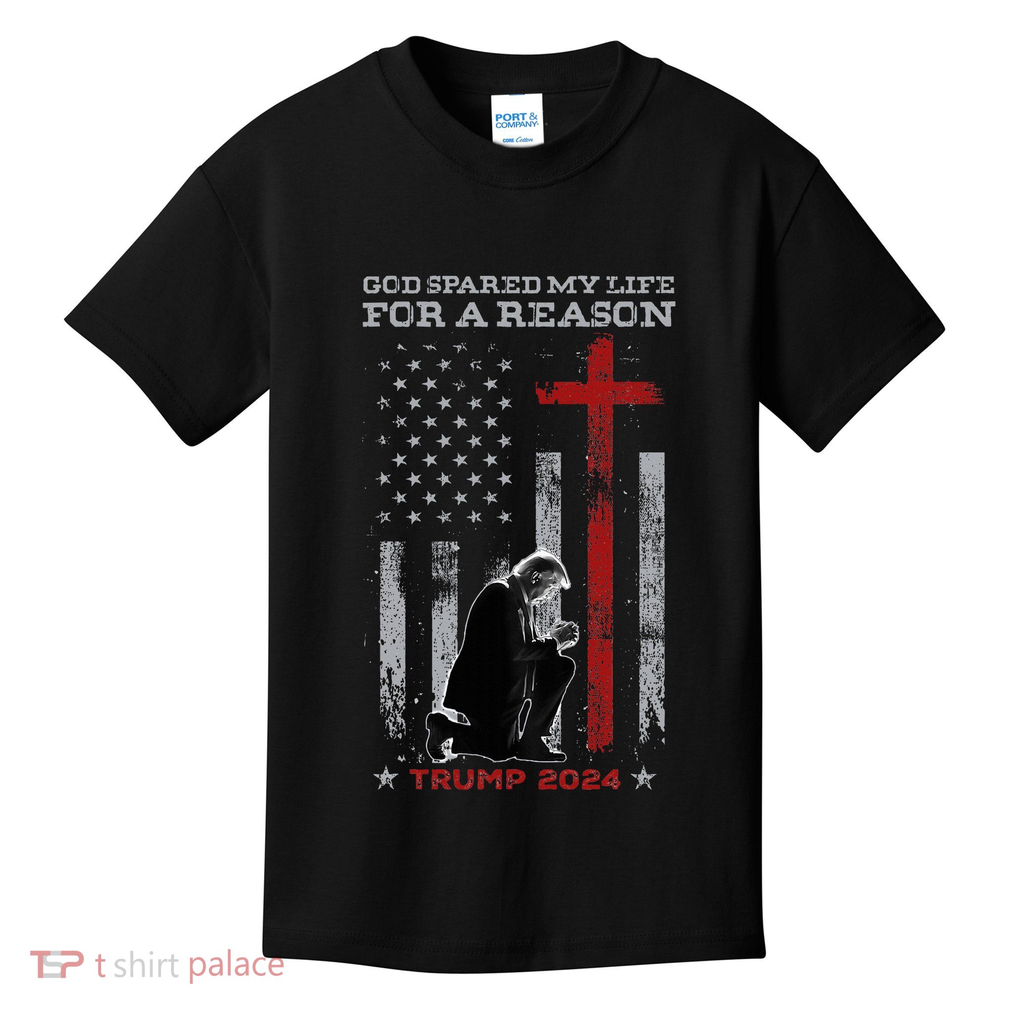 Trump God Spared My Life For A Reason Save Restore America Kids T-Shirt