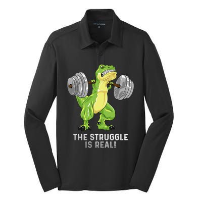 Tgreat Giftrex Squacool Gift Powerlifter Bodybuilding Squatting Gym Cute Gift Silk Touch Performance Long Sleeve Polo