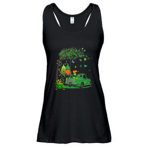 Two Gnomes Swing Tree Truck Clover Shamrock Patrick's Day Ladies Essential Flowy Tank