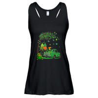 Two Gnomes Swing Tree Truck Clover Shamrock Patrick's Day Ladies Essential Flowy Tank