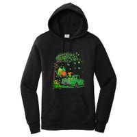 Two Gnomes Swing Tree Truck Clover Shamrock Patrick's Day Women's Pullover Hoodie