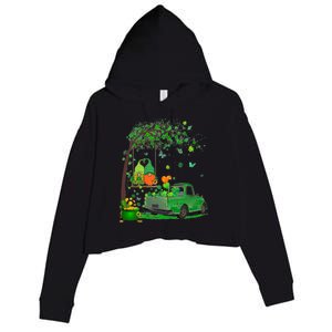 Two Gnomes Swing Tree Truck Clover Shamrock Patrick's Day Crop Fleece Hoodie