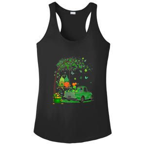 Two Gnomes Swing Tree Truck Clover Shamrock Patrick's Day Ladies PosiCharge Competitor Racerback Tank