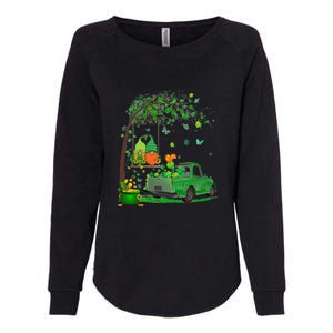 Two Gnomes Swing Tree Truck Clover Shamrock Patrick's Day Womens California Wash Sweatshirt