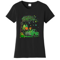 Two Gnomes Swing Tree Truck Clover Shamrock Patrick's Day Women's T-Shirt