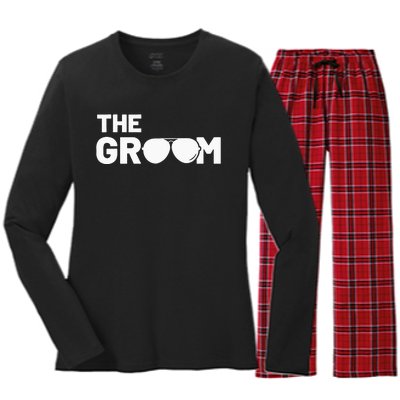 The Groom Squat Bachelor Supplies Party Wedding Women's Long Sleeve Flannel Pajama Set 