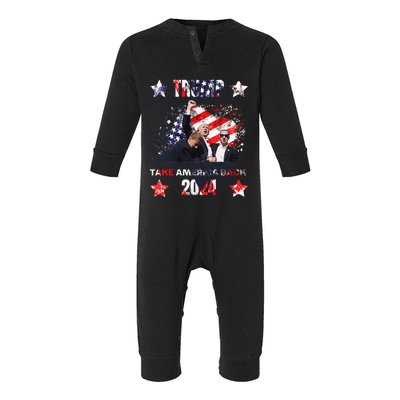 Trump Getting Shot 2024 Infant Fleece One Piece