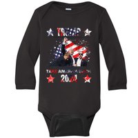 Trump Getting Shot 2024 Baby Long Sleeve Bodysuit