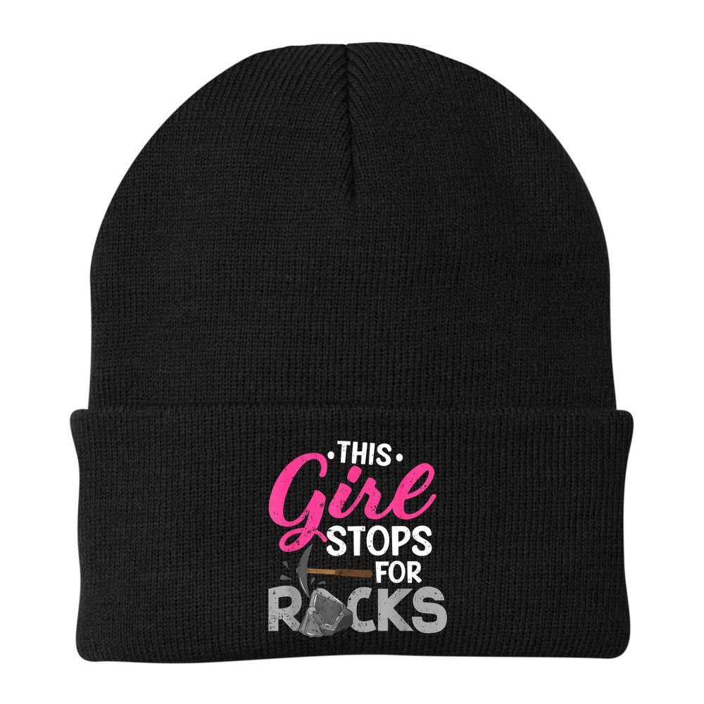 This Girl Stops For Rocks Rock Collector Geode Hunter Beanie
