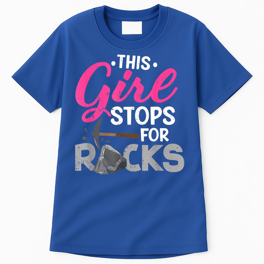 This Girl Stops For Rocks Rock Collector Geode Hunter Tall T-Shirt