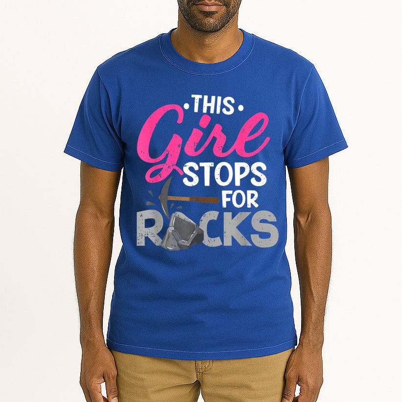 This Girl Stops For Rocks Rock Collector Geode Hunter Tall T-Shirt