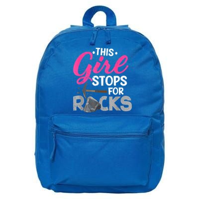 This Girl Stops For Rocks Rock Collector Geode Hunter 16 in Basic Backpack