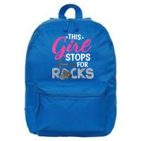 This Girl Stops For Rocks Rock Collector Geode Hunter 16 in Basic Backpack
