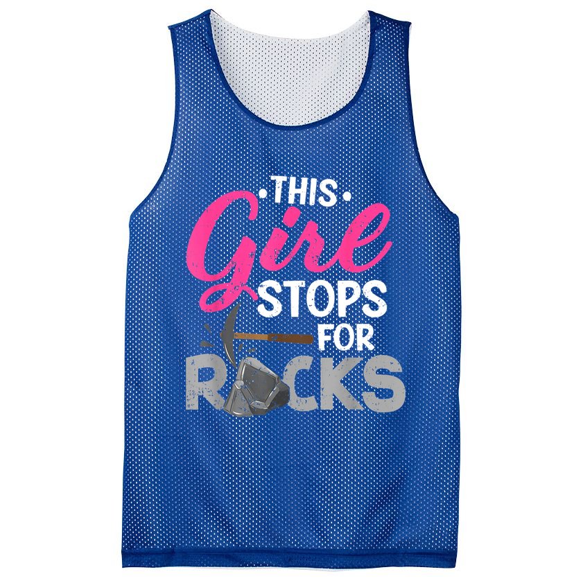 This Girl Stops For Rocks Rock Collector Geode Hunter Mesh Reversible Basketball Jersey Tank