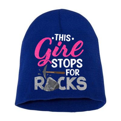 This Girl Stops For Rocks Rock Collector Geode Hunter Short Acrylic Beanie