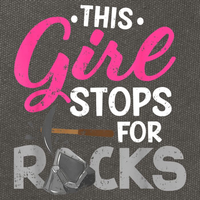 This Girl Stops For Rocks Rock Collector Geode Hunter Cotton Canvas Backpack