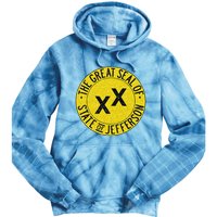 The Great Seal Of The State Of Jefferson Flag Print Tie Dye Hoodie
