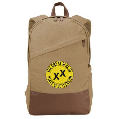 The Great Seal Of The State Of Jefferson Flag Print Cotton Canvas Backpack