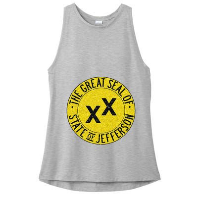 The Great Seal Of The State Of Jefferson Flag Print Ladies PosiCharge Tri-Blend Wicking Tank