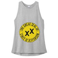 The Great Seal Of The State Of Jefferson Flag Print Ladies PosiCharge Tri-Blend Wicking Tank