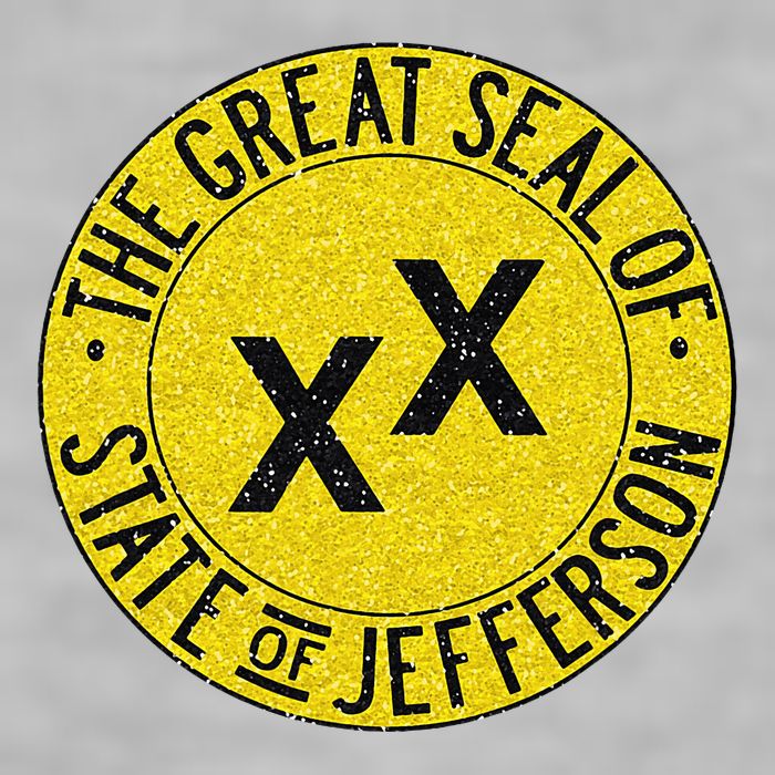 The Great Seal Of The State Of Jefferson Flag Print Ladies PosiCharge Tri-Blend Wicking Tank