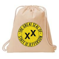 The Great Seal Of The State Of Jefferson Flag Print Drawstring Bag