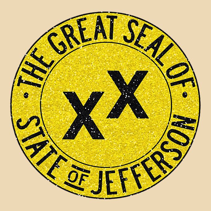 The Great Seal Of The State Of Jefferson Flag Print Drawstring Bag