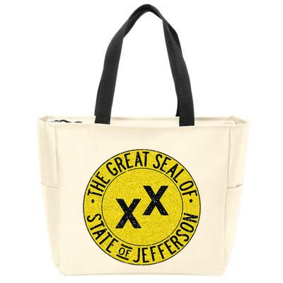The Great Seal Of The State Of Jefferson Flag Print Zip Tote Bag