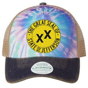 The Great Seal Of The State Of Jefferson Flag Print Legacy Tie Dye Trucker Hat