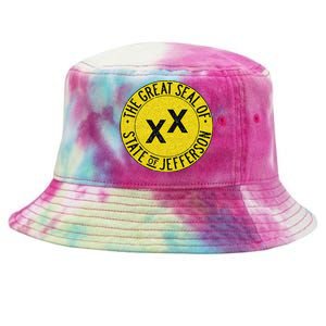 The Great Seal Of The State Of Jefferson Flag Print Tie-Dyed Bucket Hat