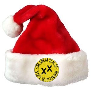 The Great Seal Of The State Of Jefferson Flag Print Premium Christmas Santa Hat