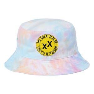 The Great Seal Of The State Of Jefferson Flag Print Tie Dye Newport Bucket Hat