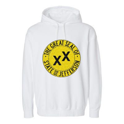 The Great Seal Of The State Of Jefferson Flag Print Garment-Dyed Fleece Hoodie