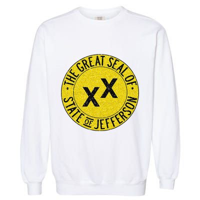 The Great Seal Of The State Of Jefferson Flag Print Garment-Dyed Sweatshirt
