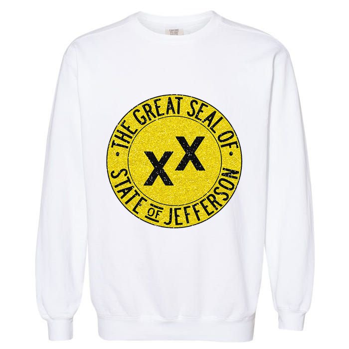 The Great Seal Of The State Of Jefferson Flag Print Garment-Dyed Sweatshirt