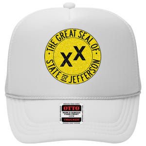 The Great Seal Of The State Of Jefferson Flag Print High Crown Mesh Back Trucker Hat