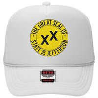 The Great Seal Of The State Of Jefferson Flag Print High Crown Mesh Back Trucker Hat