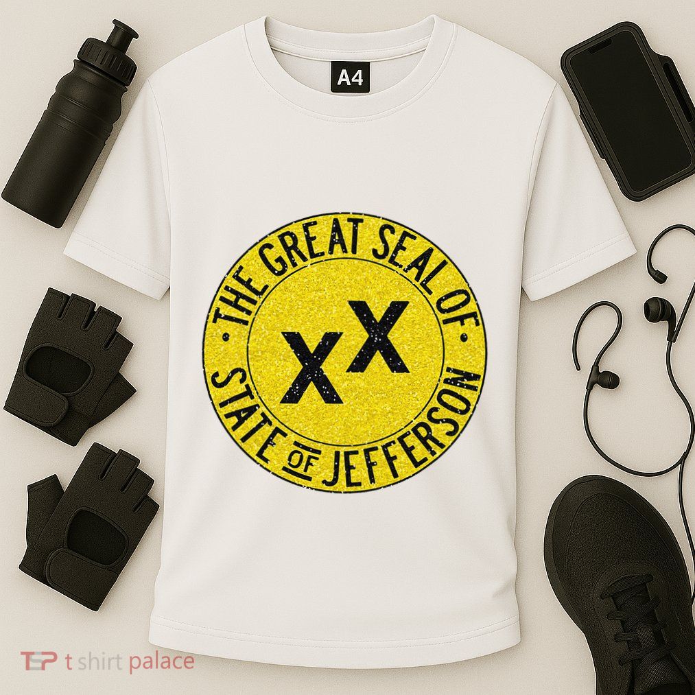 The Great Seal Of The State Of Jefferson Flag Print Performance Shirt