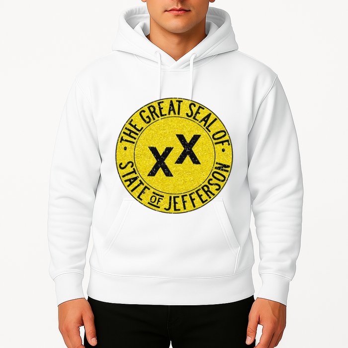 The Great Seal Of The State Of Jefferson Flag Print Hoodie