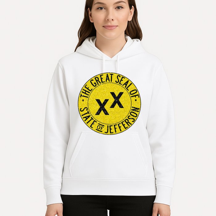 The Great Seal Of The State Of Jefferson Flag Print Hoodie
