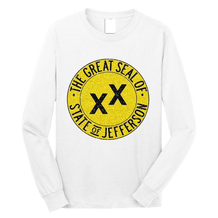 The Great Seal Of The State Of Jefferson Flag Print Long Sleeve Shirt