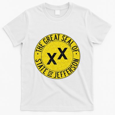 The Great Seal Of The State Of Jefferson Flag Print T-Shirt