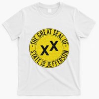 The Great Seal Of The State Of Jefferson Flag Print T-Shirt