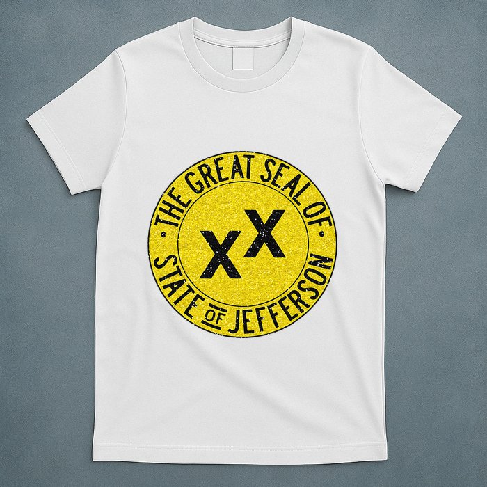 The Great Seal Of The State Of Jefferson Flag Print T-Shirt