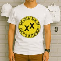 The Great Seal Of The State Of Jefferson Flag Print T-Shirt