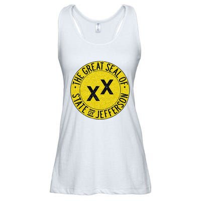 The Great Seal Of The State Of Jefferson Flag Print Ladies Essential Flowy Tank