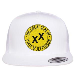 The Great Seal Of The State Of Jefferson Flag Print Flat Bill Trucker Hat