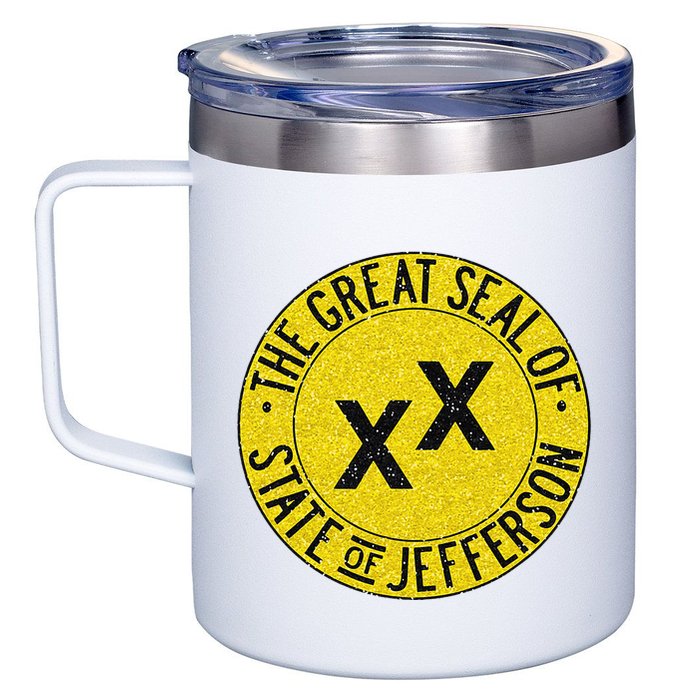 The Great Seal Of The State Of Jefferson Flag Print 12oz Stainless Steel Coffee Mug