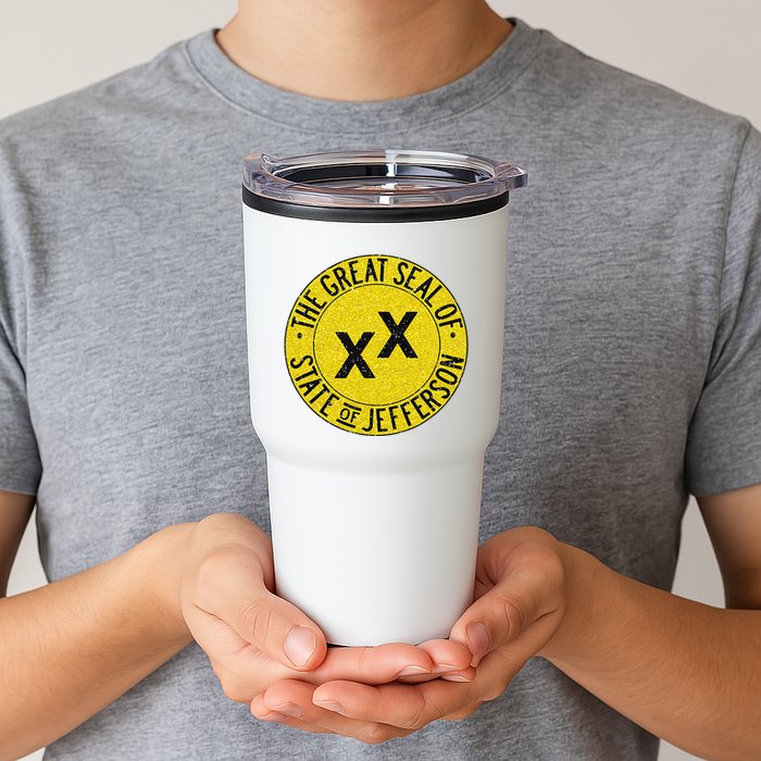 The Great Seal Of The State Of Jefferson Flag Print Tumbler