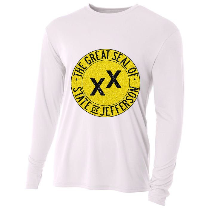 The Great Seal Of The State Of Jefferson Flag Print Cooling Performance Long Sleeve Crew